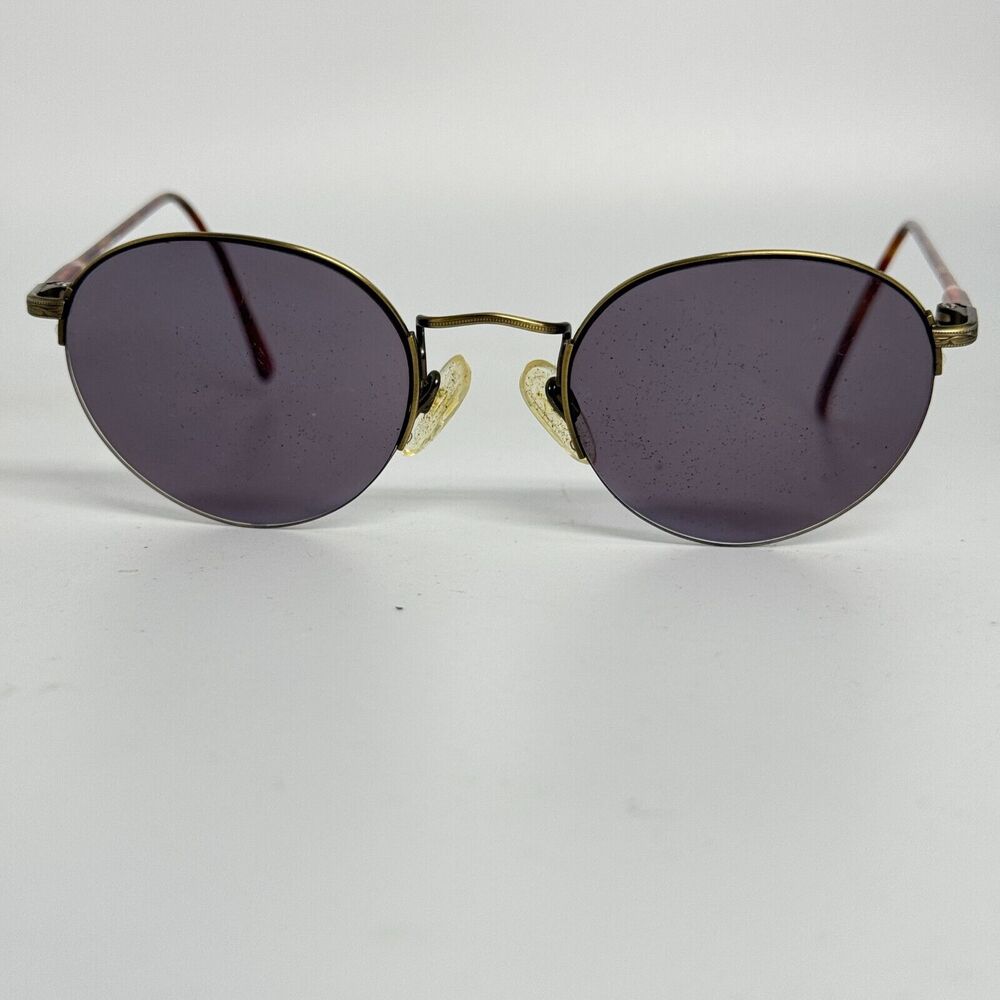 Vintage Marchon Superthin 3 Bronze Round Half‎ Rim Sunglasses FRAMES ONLY H15911